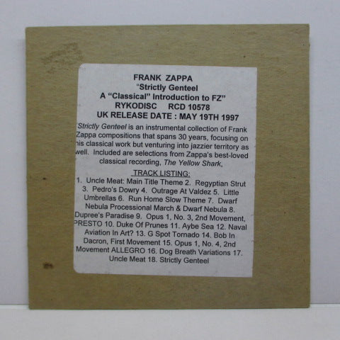 FRANK ZAPPA - Strictly Genteel (CANADA PROMO) 