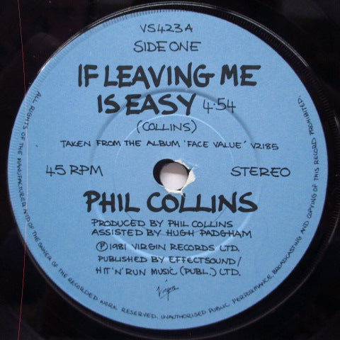 PHIL COLLINS - If Leaving Me Is Easy (UK Ltd.7"+Poster CVR)