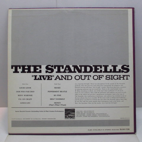 STANDELLS (スタンデルス)- Live & Out Of Sight (US '66 Re Mono LP)