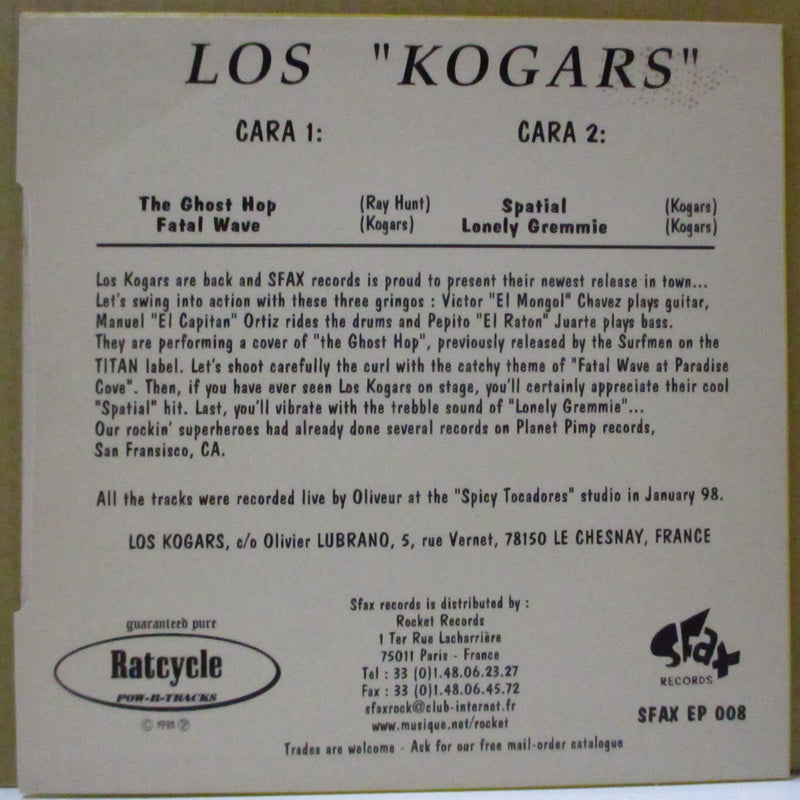 LOS KOGARS (ロス・クーガーズ)  - Action Packed!! (France オリジナル 7")