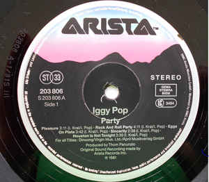 IGGY POP - Party (EU Reissue LP)