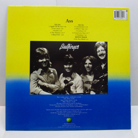 BADFINGER (バッドフィンガー)  - Ass (UK '96 再発デジタルリマスターLP+インナー/バーコード有ジャケ)