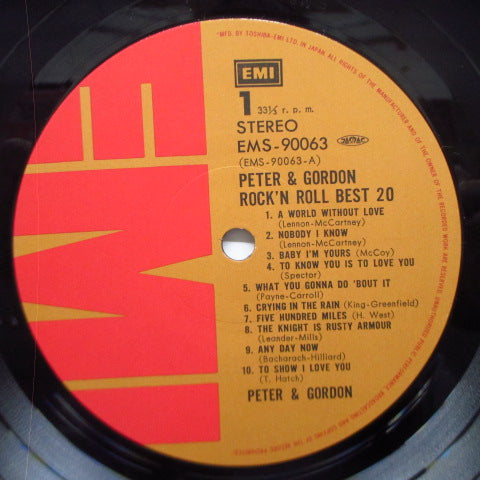 PETER & GORDON - Rock'N Roll Best 20 (Japan Orig.LP)