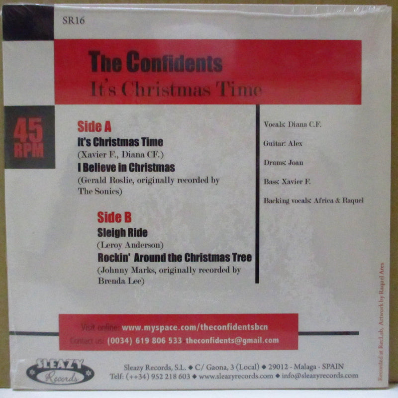 CONFIDENTS, THE (ザ・コンフィデンツ)  - It's Christmas Time +3 (Spain 限定グリーンヴァイナル 7"/ステッカー付きジャケ/廃盤 New)
