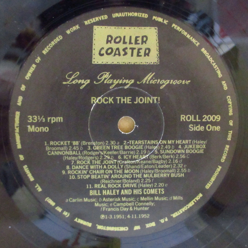 BILL HALEY & HIS COMETS (ビル・ヘイリー＆ヒズ・コメッツ)  - Rock The Joint! (UK '85 Reissue "Black & Gold" Label" Mono LP)