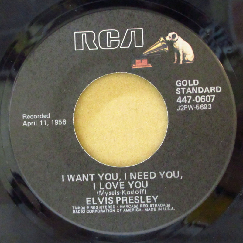 ELVIS PRESLEY (エルヴィス・プレスリー)  - I Want You, I Need You, I Love You (US '77 Reissue 7"+CS)