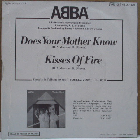 ABBA - Does Your Mother Know (France Orig.7"+PS)