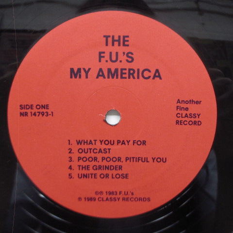 F.U.'S - My America (US Reissue LP/Waterfall CVR)