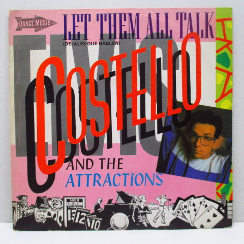 ELVIS COSTELLO & The Attractions ‎ - Let Them All Talk (Spain Promo 7"+PS)