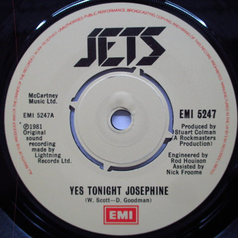 JETS (ジェッツ) - Yes Tonight Josephine (UK オリジナル 7"+PS)