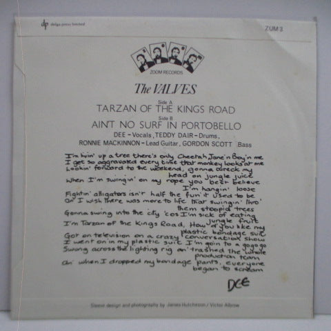 VALVES, THE (ザ・ヴァルヴズ) - Tarzan Of The King's Road (UK オリジナル 7")