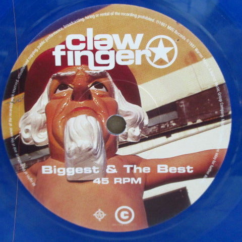 CLAWFINGER (クローフィンガー)  - Biggest & The Best (UK オリジナル・ブルーヴァイナル 7インチ+マット固紙ジャケ, レアステッカー付きPVC)