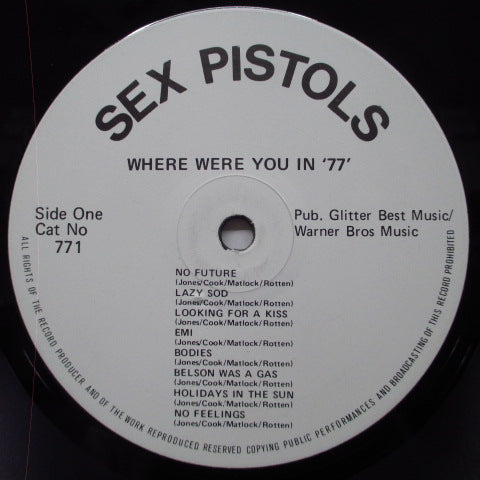 SEX PISTOLS (セックス・ピストルズ) - Where Were You In '77? (UK '85 Reissue LP)