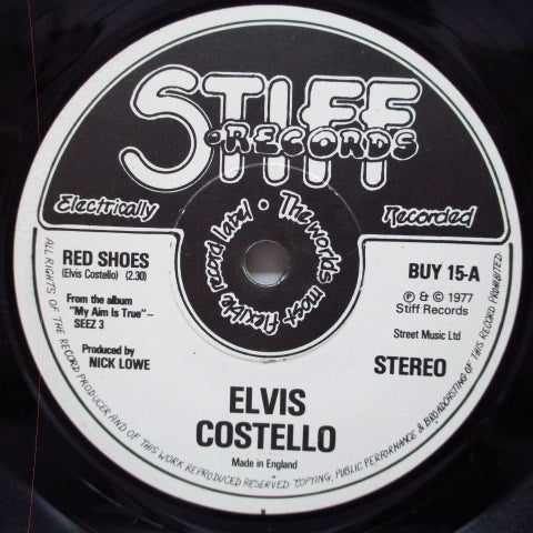 ELVIS COSTELLO  (エルヴィス・コステロ)   - Red Shoes (UK 2nd Press Flat Center 7"+CS)