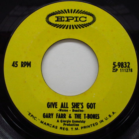 GARY FARR & THE T-BONES - Don't Stop And Stare (US Orig.7"+CS)