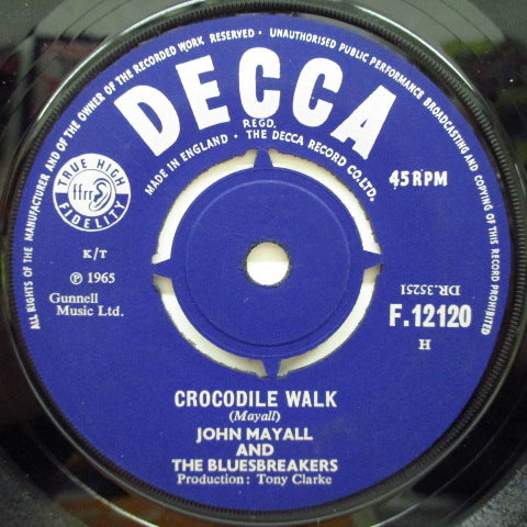 JOHN MAYALL & BLUESBREAKERS - Crocodile Walk (UK Orig.7"+CS)