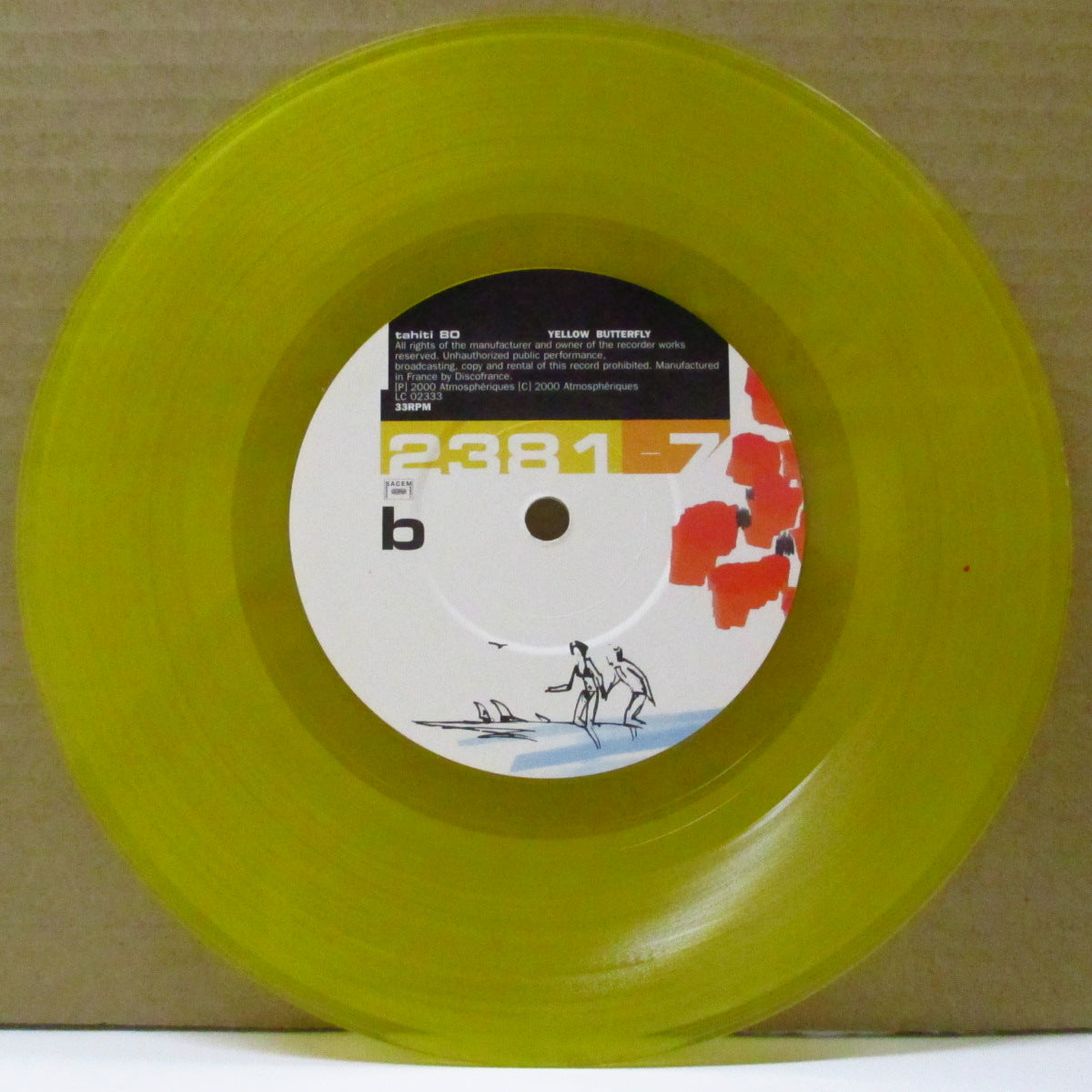 TAHITI 80 (タヒチ80)  - Yellow Butterfly (France Orig.Clear Yellow Vinyl 7")