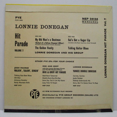 LONNIE DONEGAN & HIS SKIFFLE GROUP - Hit Parade Vol.7(UK EP)