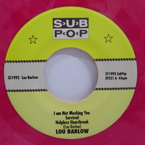 LOU BARLOW-I Am Not Mocking You (US 1,500 Ltd.Pink Vinyl 7 ")