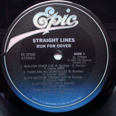 STRAIGHT LINES (ストレート・ラインズ)  - Run For Cover (US Orig.LP/Promo Stamped CVR)