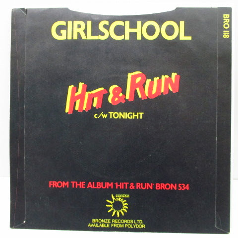 GIRLSCHOOL - Hit & Run / Tonight (UK Orig.7"+PS)