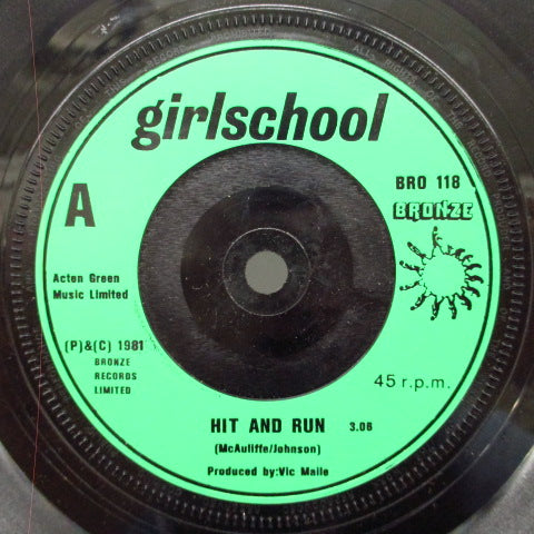 GIRLSCHOOL - Hit & Run / Tonight (UK Orig.7"+PS)