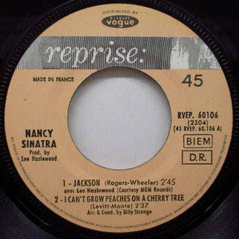 NANCY SINATRA & LEE HAZLEWOOD - Jackson +3 (France Orig.EP/CFS)