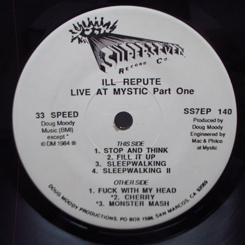 ILL REPUTE - Halloween Live  (US Reissue 7"+Yellow PS)