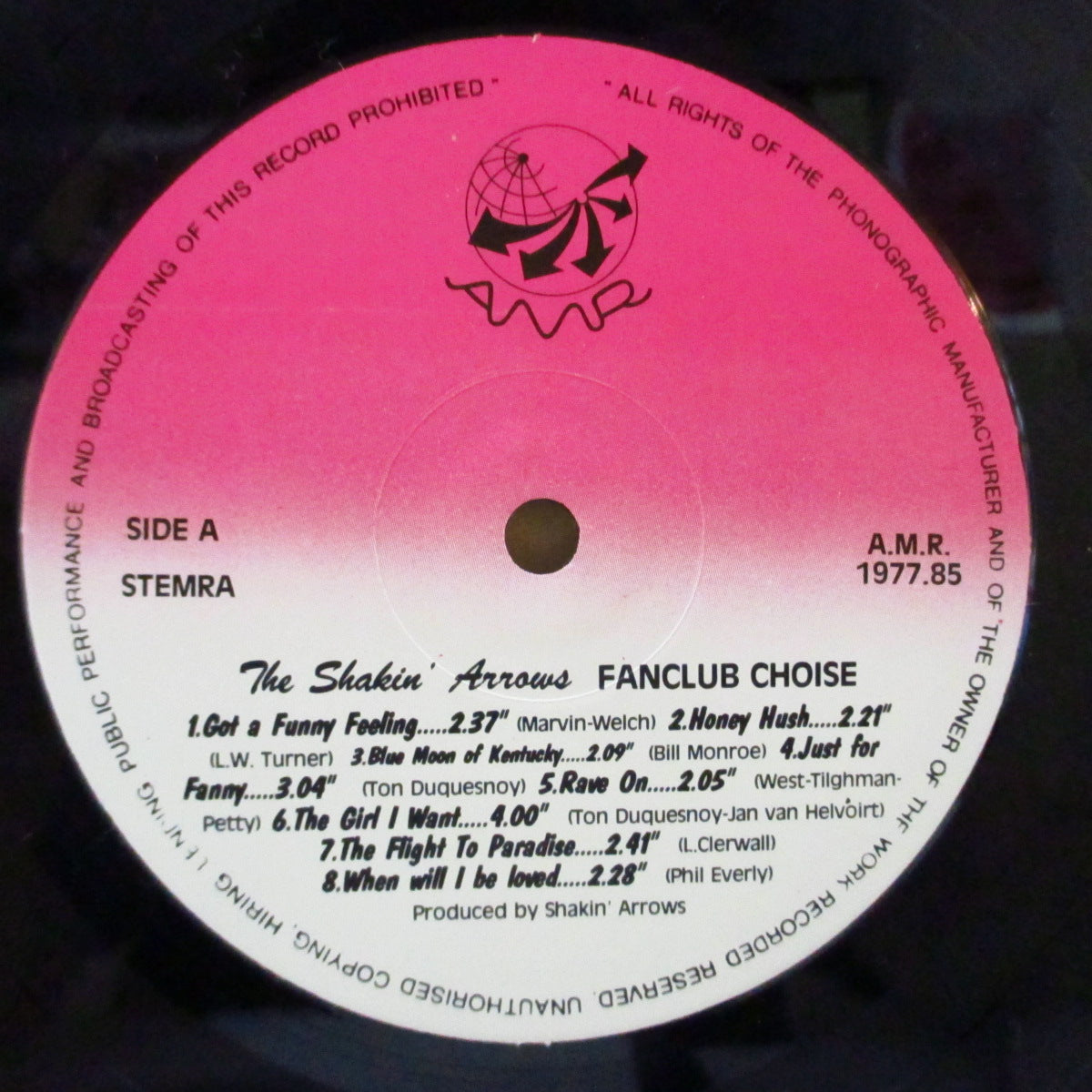 SHAKIN' ARROWS, THE (ザ・シェイキン・アローズ)  - Fanclub Choice (Dutch Orig.LP)