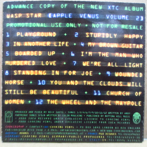 XTC (エックスティーシー)  - Wasp Star - Apple Venus Vol.2 (UK プロモ CD)