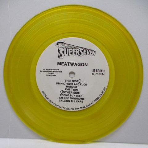 MEATWAGON (ミートワゴン) - Drink, Fight, And Fuck (US Ltd.Yellow Vinyl 7")