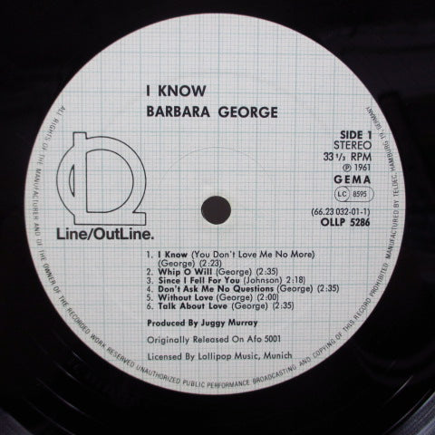 BARBARA GEORGE - I Know (You Don't Love Me No More) (GERMAN '83 Reissue)