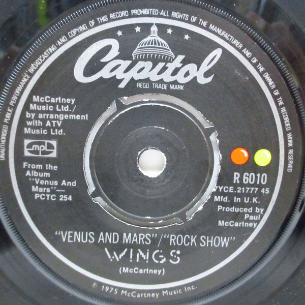 PAUL McCARTNEY & WINGS (ポール・マッカートニー & ウイングス)  - Venus And Mars / Rock Show (UK オリジナル「ラウンドセンター」7"+黒カンパニースリーブ)