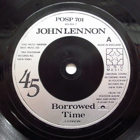 JOHN LENNON (ジョン・レノン)  - Borrowed Time (UK Orig.7"+PS)