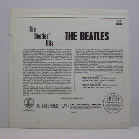 BEATLES (ビートルズ) - The Beatles' Hits (UK:80's Re EP)