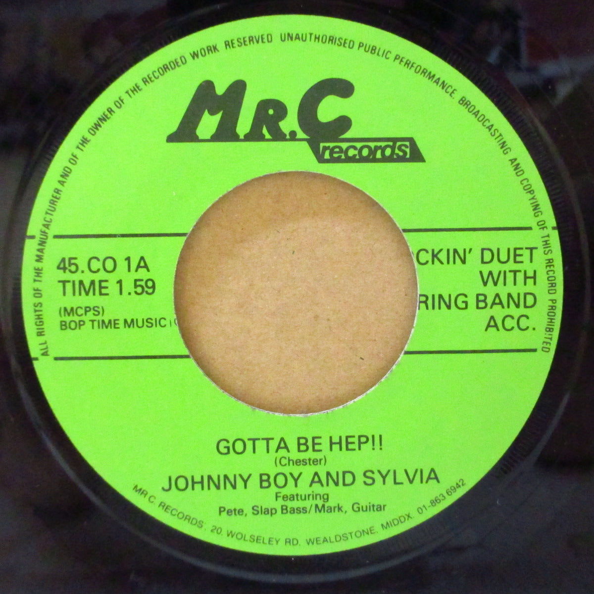 JOHNNY BOY AND SYLVIA (ジョニー・ボーイ・アンド・シルヴィア)  - Gotta Be Hep! (UK オリジナル 7")