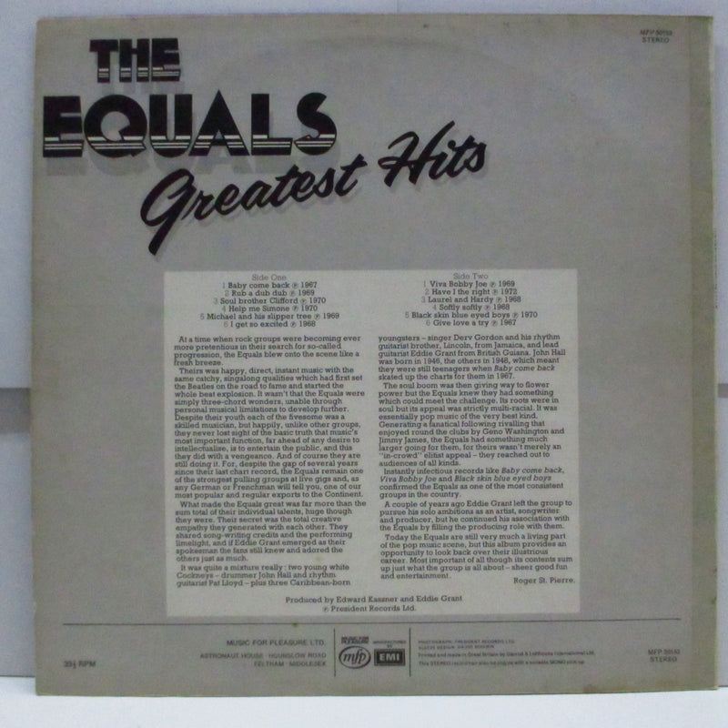 EQUALS - The Equals Greatest Hits (UK Orig.LP/CS)