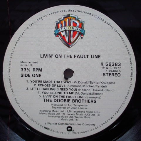 DOOBIE BROTHERS-Livin 'On The Fault Line (UK Reissue.LP)