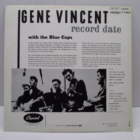 GENE VINCENT (ジーン・ヴィンセント)  - Record Date (France 80's Re Maroon Lbl.Mono LP/#2S)