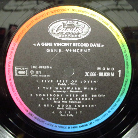 GENE VINCENT (ジーン・ヴィンセント)  - Record Date (France 80's Re Black Lbl.Mono LP)