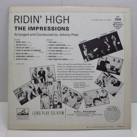 IMPRESSIONS (インプレッションズ)  - Ridin' High (UK Orig.Mono LP/CFS)