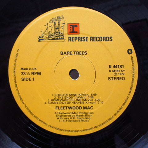FLEETWOOD MAC (フリートウッド・マック) - Bare Trees (UK 70's Reissue)