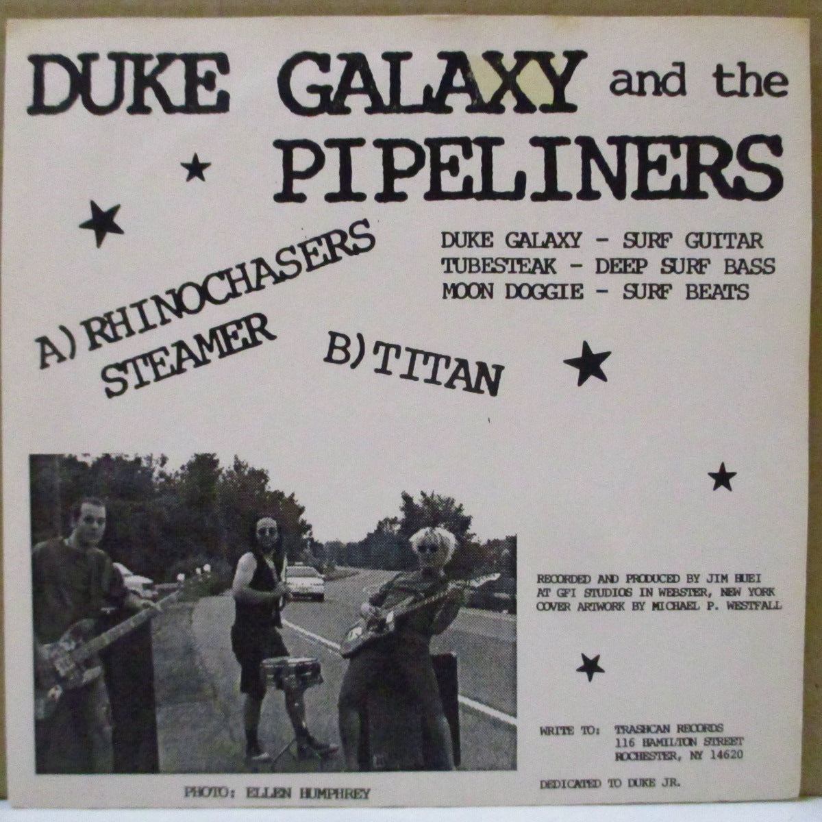 DUKE GALAXY AND THE PIPELINERS - Rhinochaser (US Orig.Blue Marbel Vinyl 7")