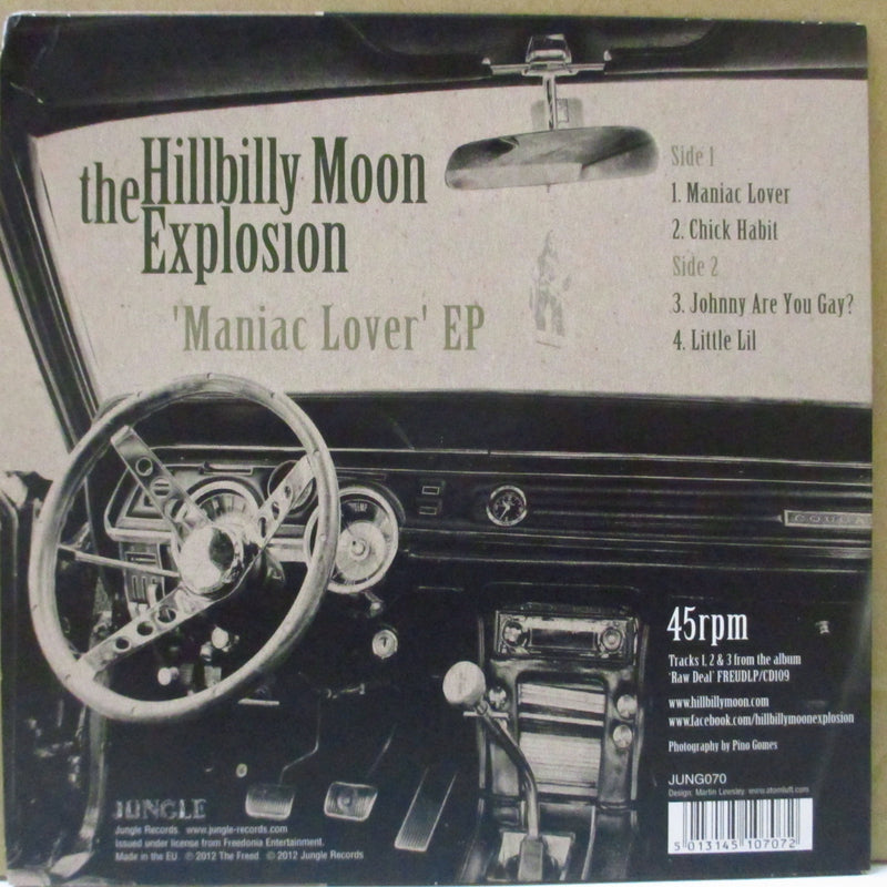 HILLBILLY MOON EXPLOSION, THE (ザ・ヒルビリー・ムーン・エクスプロージョン)  - Maniac Lover +3 (EU 限定クリアグリーンヴァイナル 7")