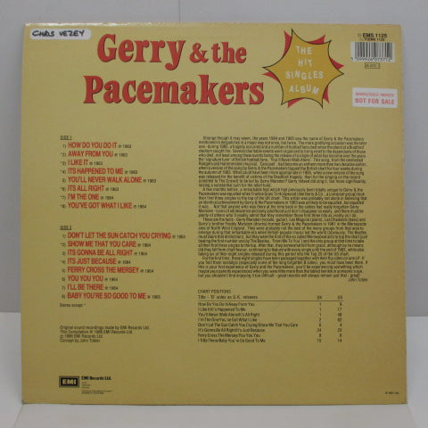 GERRY AND THE PACEMAKERS (ジェリー&ザ・ペースメーカーズ)- The Hit SIngles Album (UK オリジナル LP)