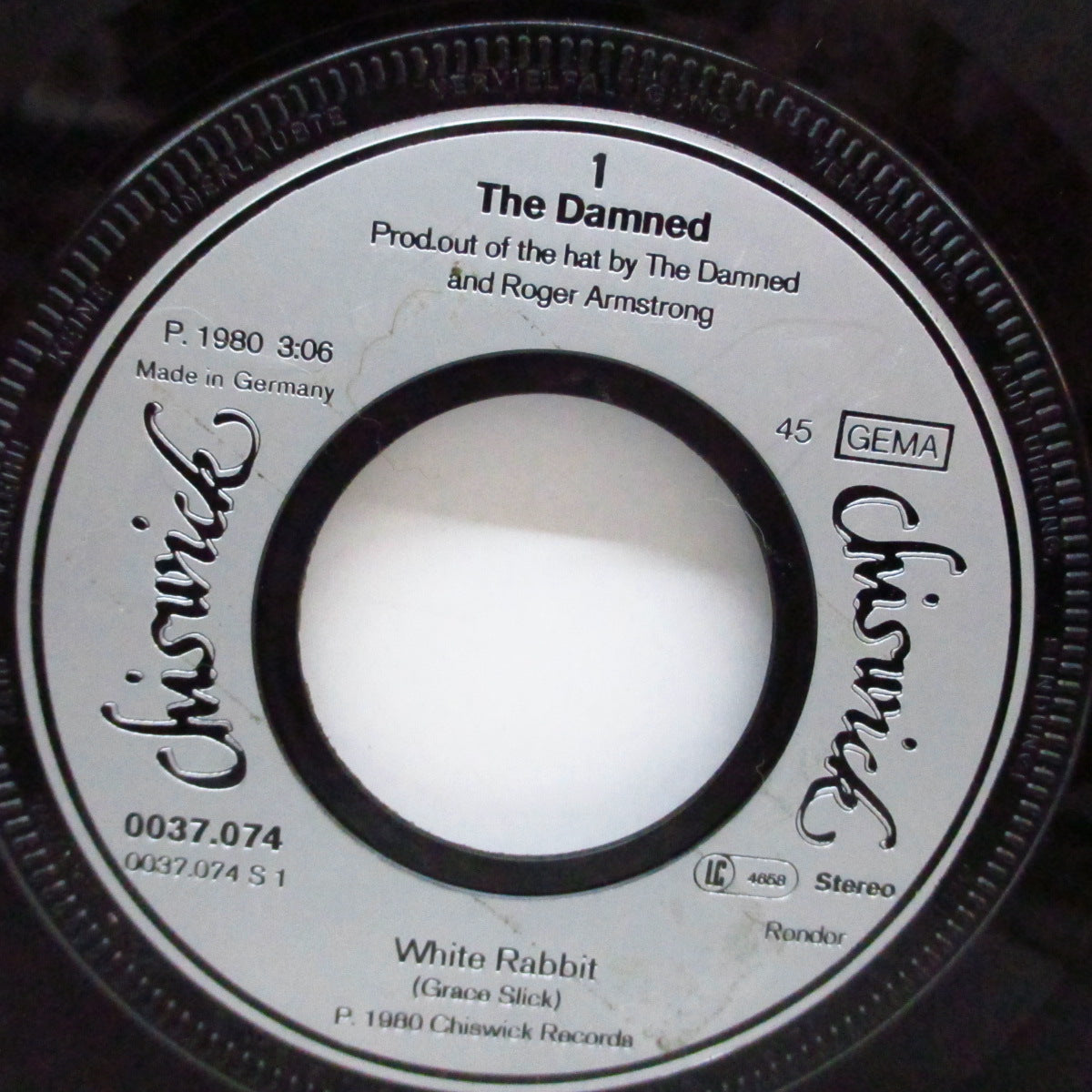 DAMNED, THE (ザ ・ダムド) - White Rabbit (German Orig.7"+PS)