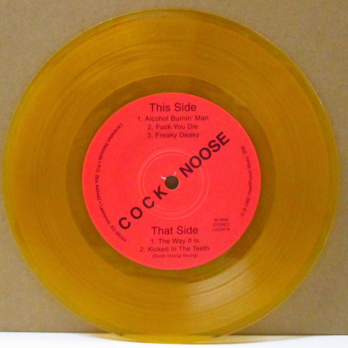 COCKNOOSE (コックノーズ)  - The Greatest Band Of The 21st Century (US Limited Clear Yellow Vinyl 7"/Stickered PS)