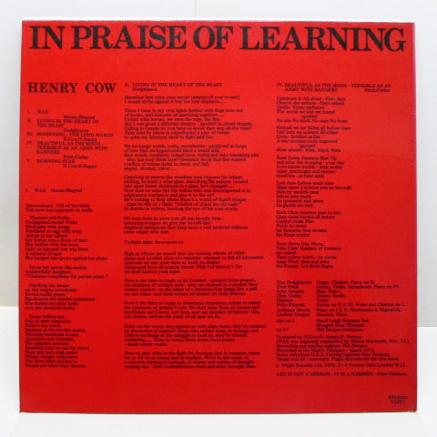 HENRY COW - In Praise Of Learning (UK Orig.)