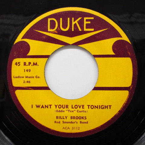 BILLY BROOKS - I Want Your Love Tonight