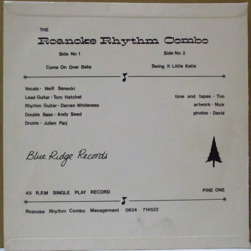 ROANOKE RHYTHM COMBO (ロアノーク・リズム・コンボ)  - Come On Over Baby (UK オリジナル 7")